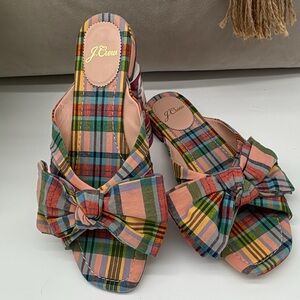 Abbie Bow Sandals in Ribbon Plaid